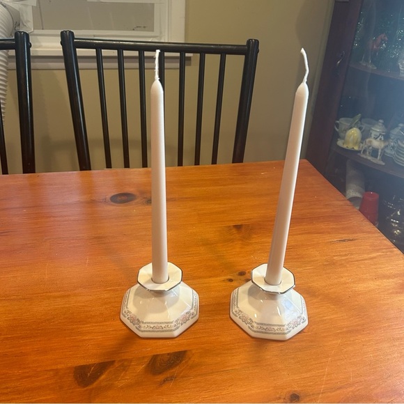 Lenox Charleston Candle Holders. Floral and Cream Cottagecore Grandma - Picture 5 of 10